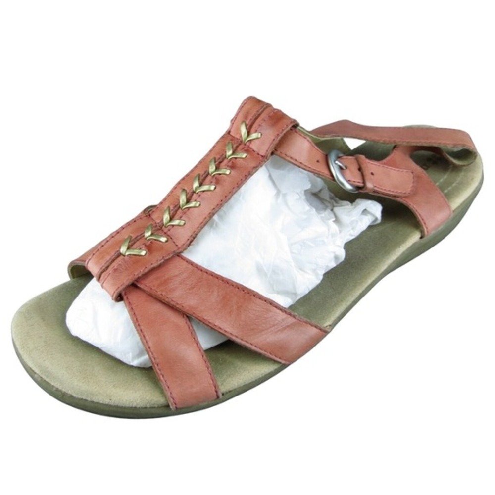 Naturalizer Weslie Women Gladiator Sandal Shoes Orange‎ Leather Size 9.5 Medium